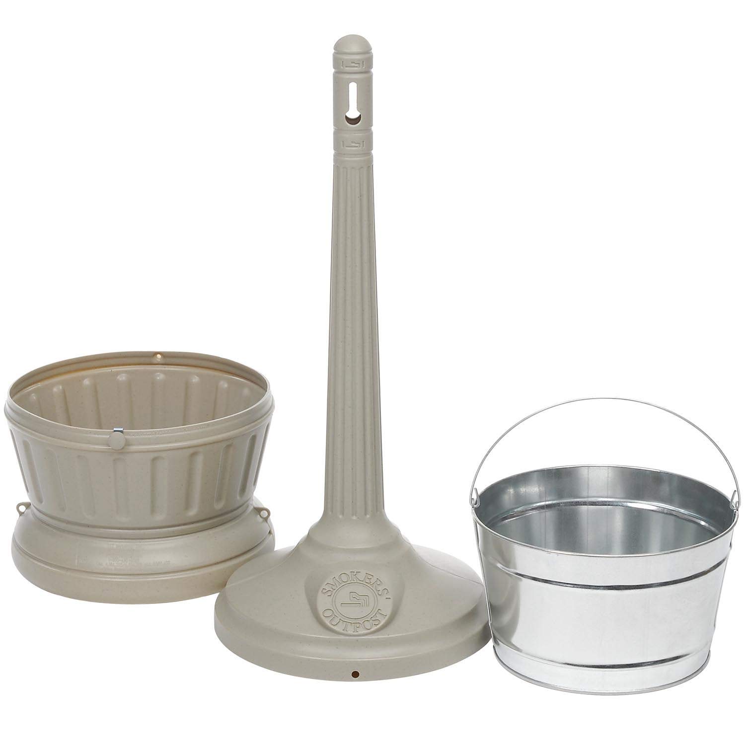 Commercial Zone 711303 Smokers' Outpost Standard Gray 16 Qt. Cigarette Receptacle