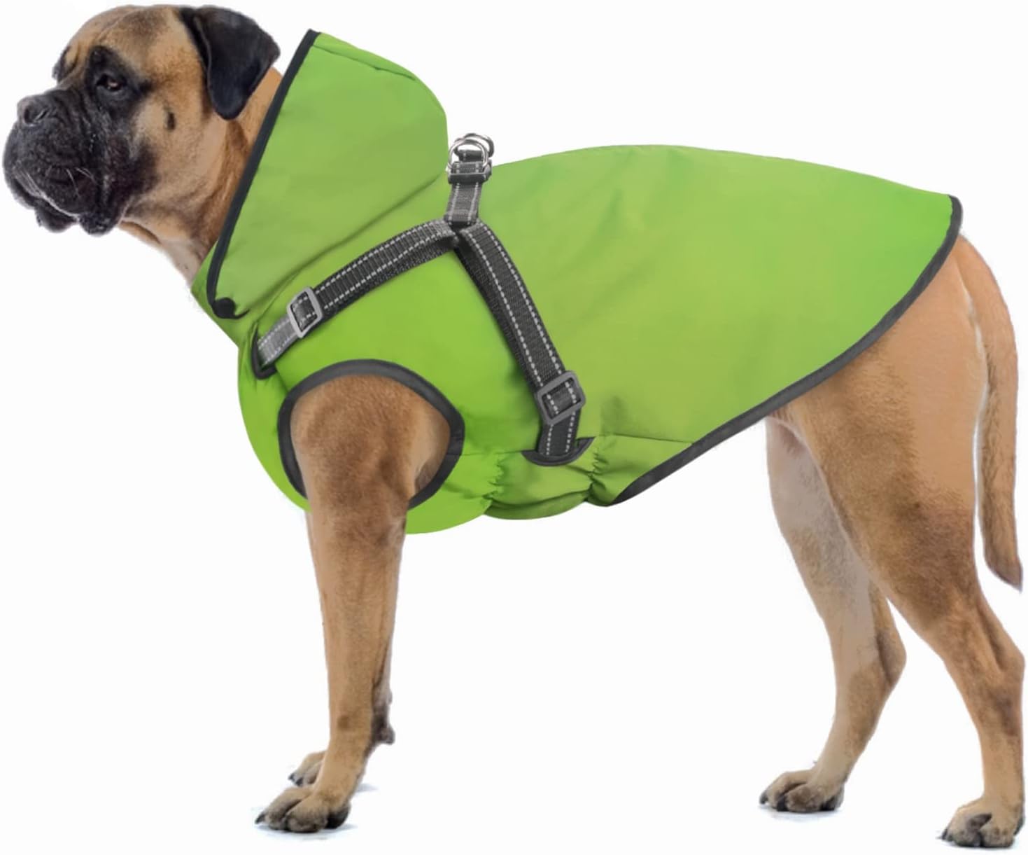 Oslueidy Dog Raincoat with Harness, Waterproof Jacket for Dogs