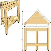 Vista 3 de Asta Select - Taburete de ducha de esquina de teca maciza, taburete de madera de teca Poratble para spa/ducha/interior/exterior con estante