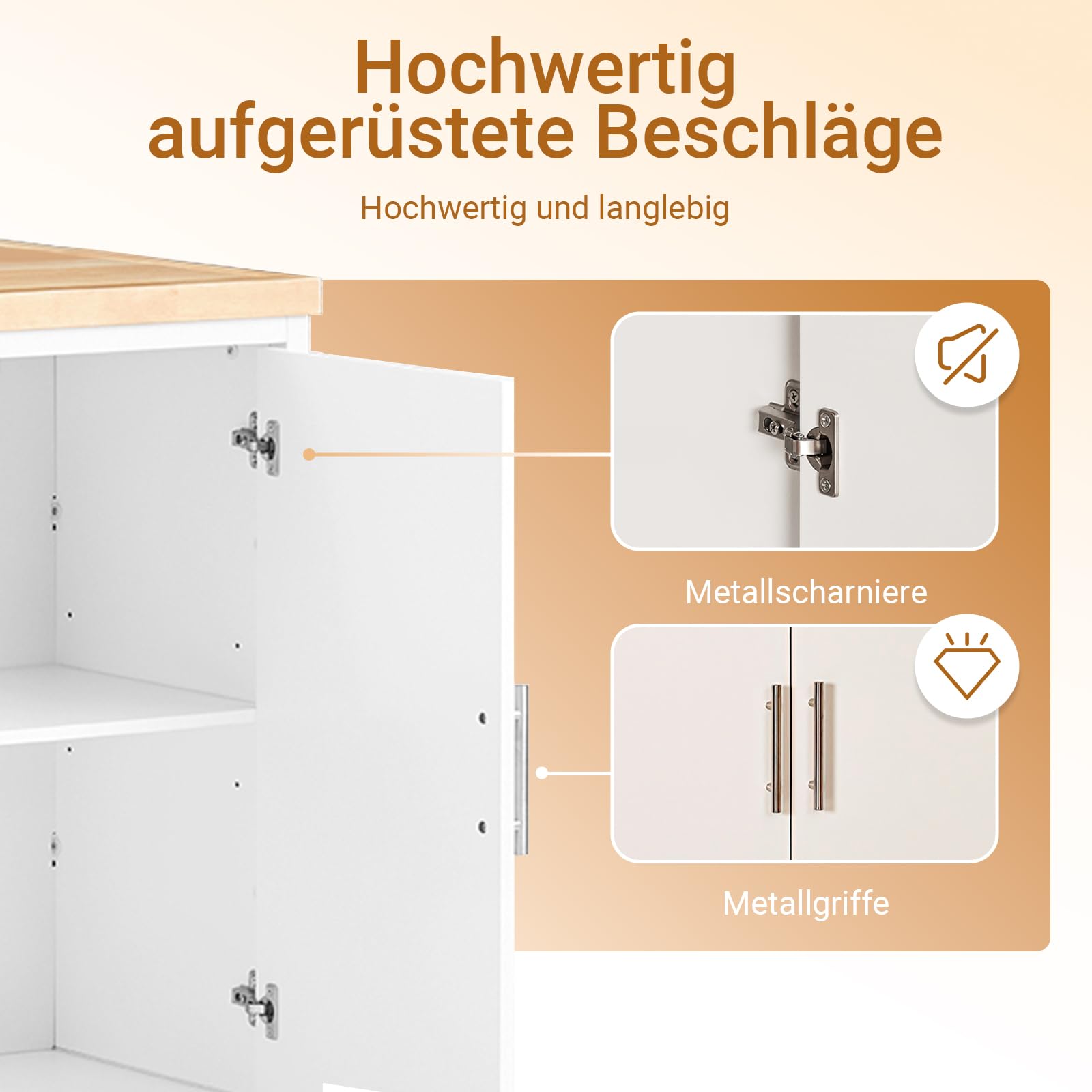 SoBuy Îlot Central Cuisine avec 4 niches et Tablette réglable, 170x89x60cm | Îlot de Cuisine 3-en-1 avec grand plan, charge 145 kg, robuste et facile à nettoyer, MDF, cuisine/repas/salon, KNL09-WN