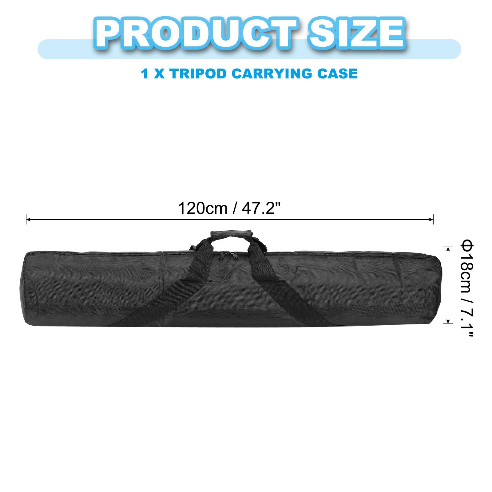 PATIKIL Custodia per Treppiede, 47.2" x 7.1" Borsa Imbottita Tessuto Oxford Resistente con Manici per Supporti Luci, Ombrelli, Treppiedi, Microfono, Nero