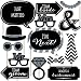 Mr. & Mrs. - Silver - Wedding Photo Booth Prop Kits - 20 Count