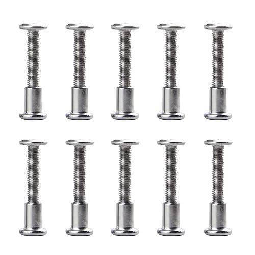 10 juegos de pernos de rosca M6x45mm, tuercas de barril, hebilla de cinturón, tornillos de unión, postes de sujeción de cuero para muebles, álbumes