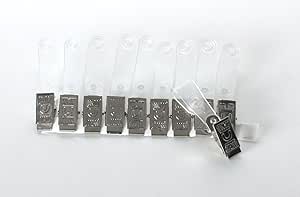 Amazon.com : ID Badge Clips, Clear Vinyl Loop, Spring Loaded Metal Clip ...