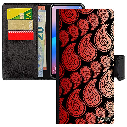 Housse Redmi Note 8 Pro avec porte cartes et rabat fermeture magnétique dessin cachemire
