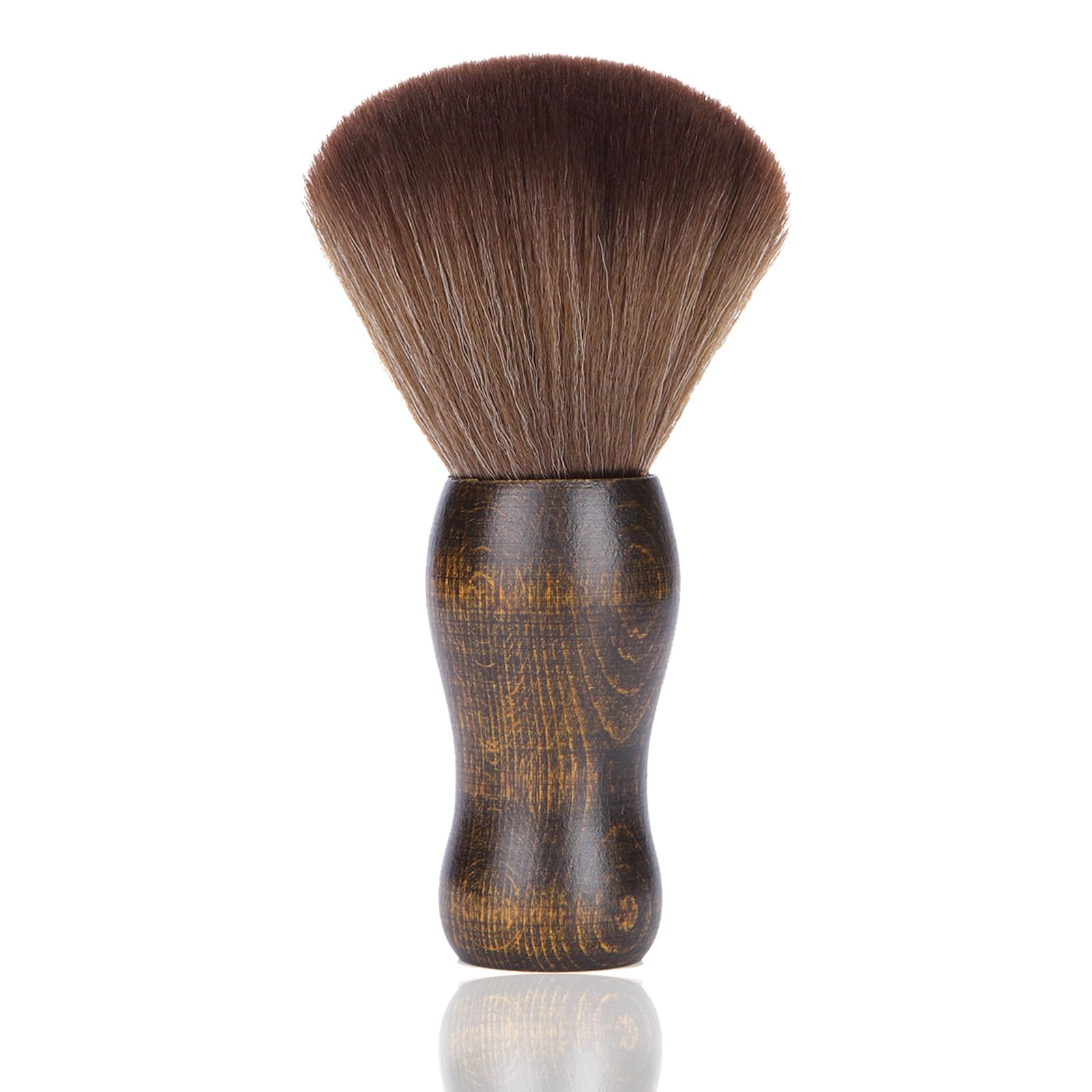 WhaleO Pennello da Barba Spazzola Barbiere per Salone,Pennello Professionale per Talco,Barbiere Collo Spazzola Spazzola Barba per Barber Shop,Spazzola Professionale per Parrucchieri/Barbiere in Legno