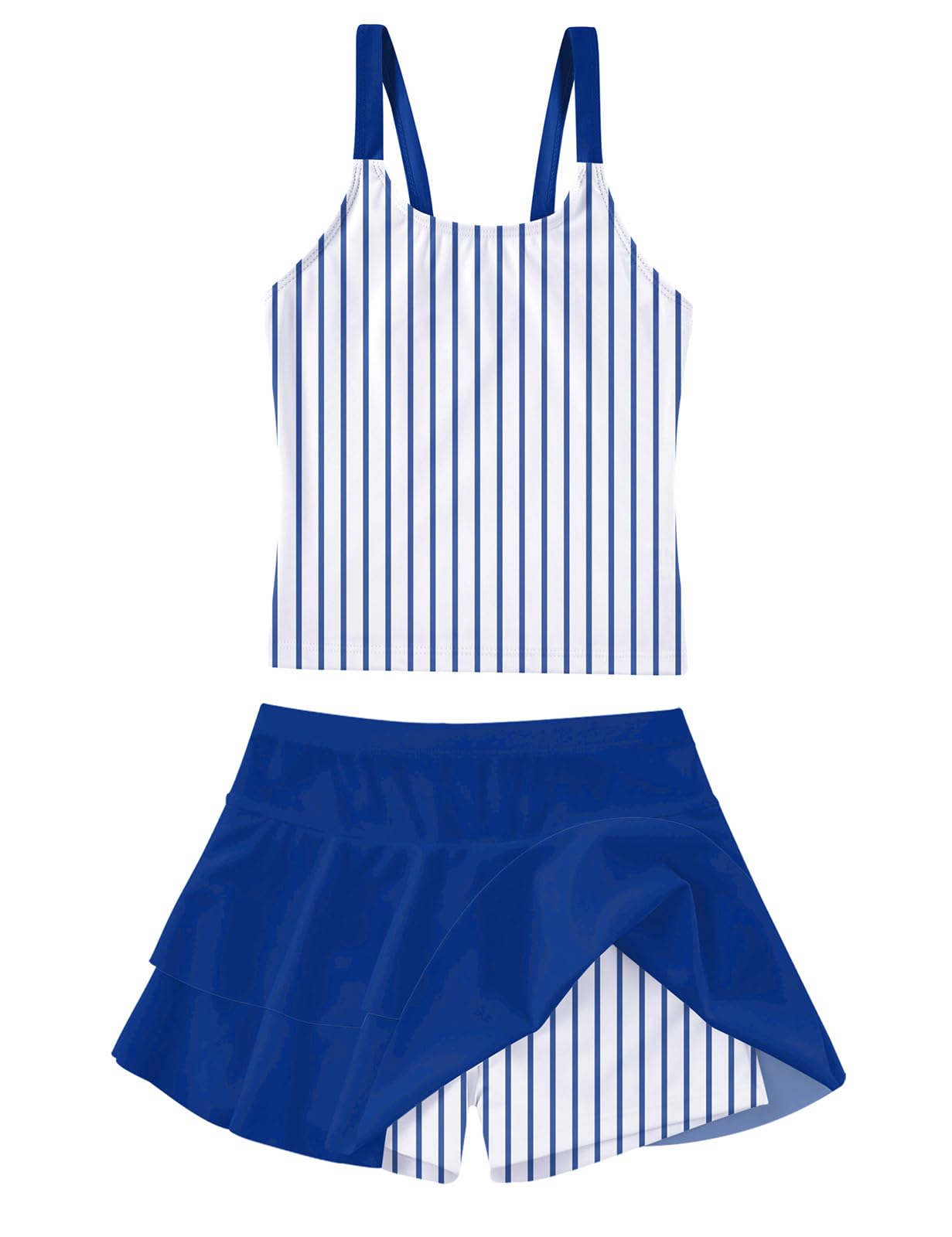 ALISISTER Girls Tankini Swimsuit Two Piece Bathing Suits Summer Beach Swimwear with Shorts for 7-12 Years