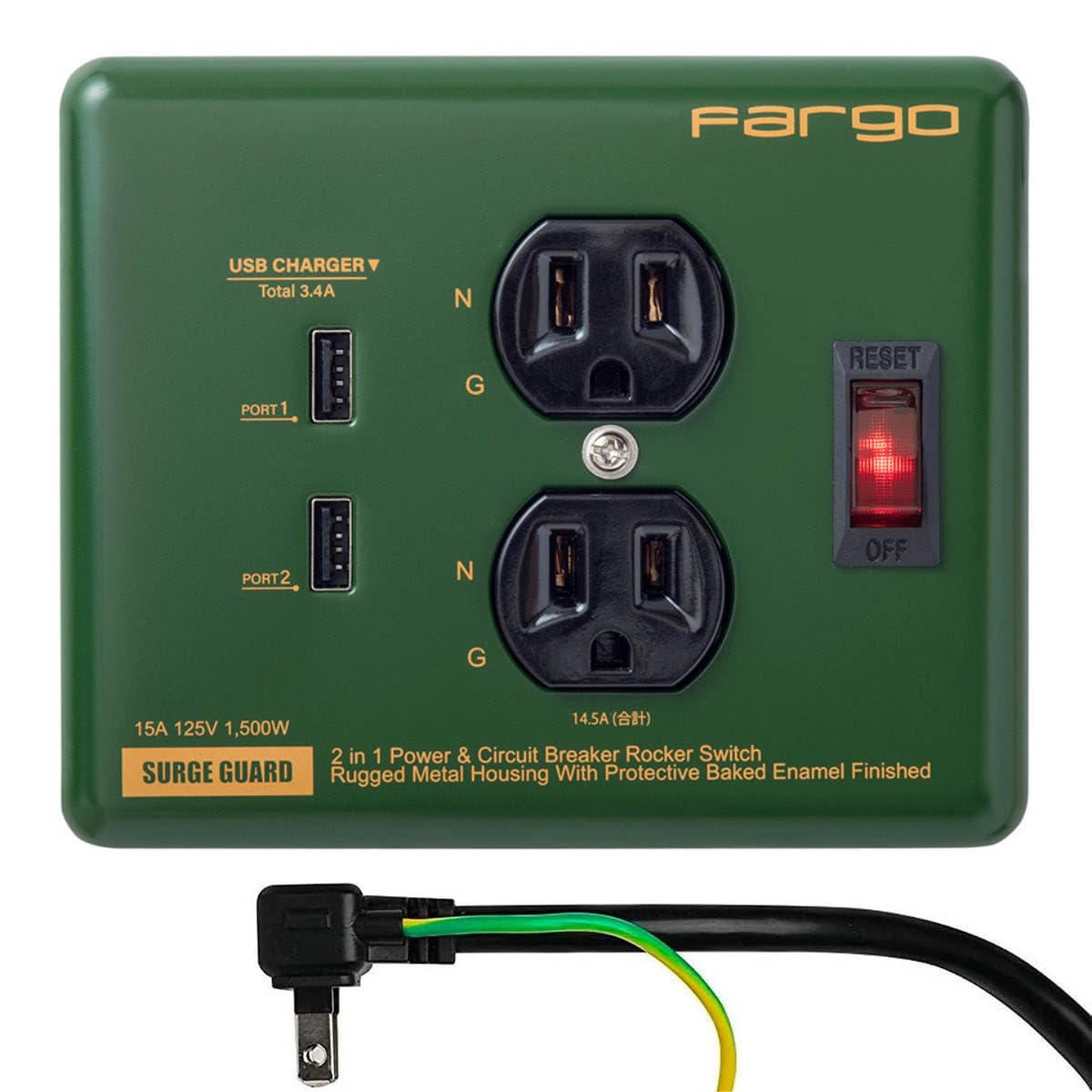 Amazon.co.jp: Fargo 延長コード USB 急速充電 スマホ アメリカン