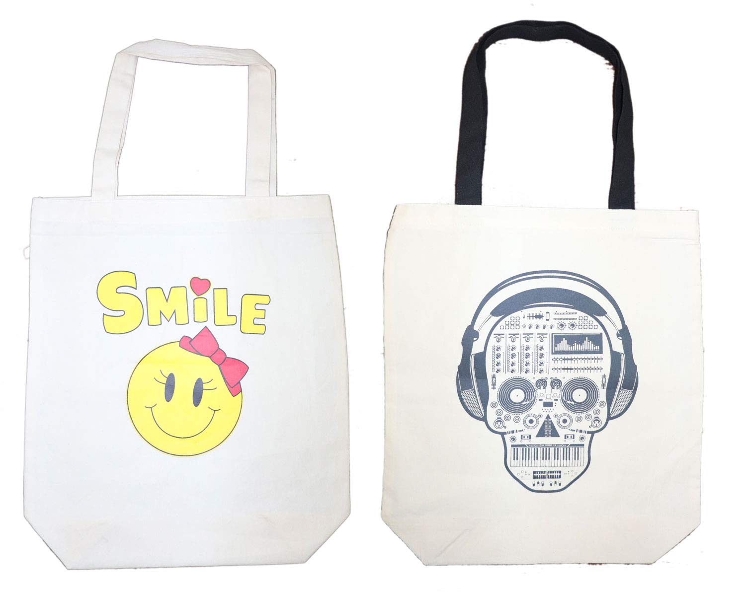 Active Basic Printed Cartoon Canvas Bags (Smile & Skull)
