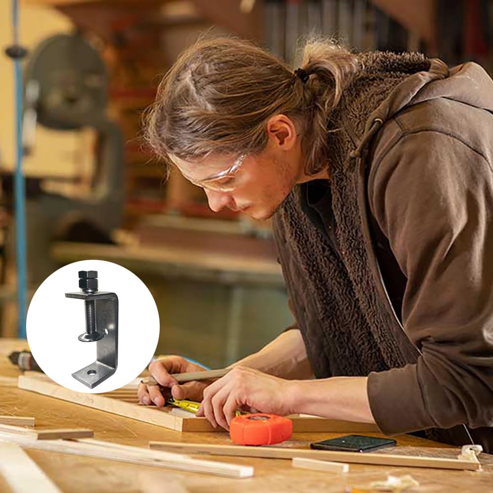 4 pièces Mini Serre-Joints en C Ouverture 75mm, Serre Joint en C Inoxydable Plage de Serrage 40-70 mm C Clamp Set, Pinces et Tendeurs pour Travail du Bois, Fabrication de Meubles, Bricolage