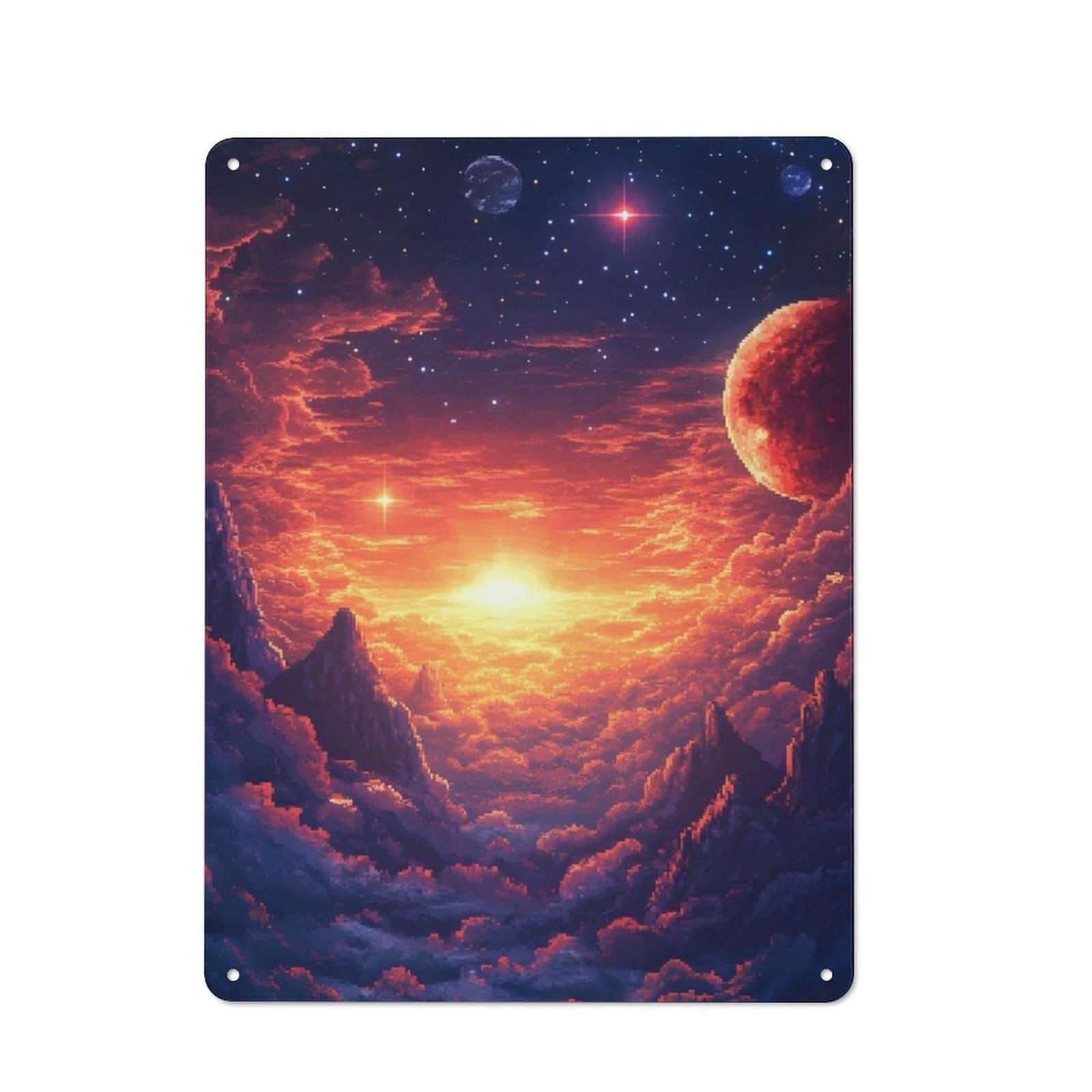 Junmoney Sunset In A Starry Sky For Lounge Or Reading Corner, Rustic Tin Sign 40X30cm, For Home Interiors, Feature Walls And Decorative Displays