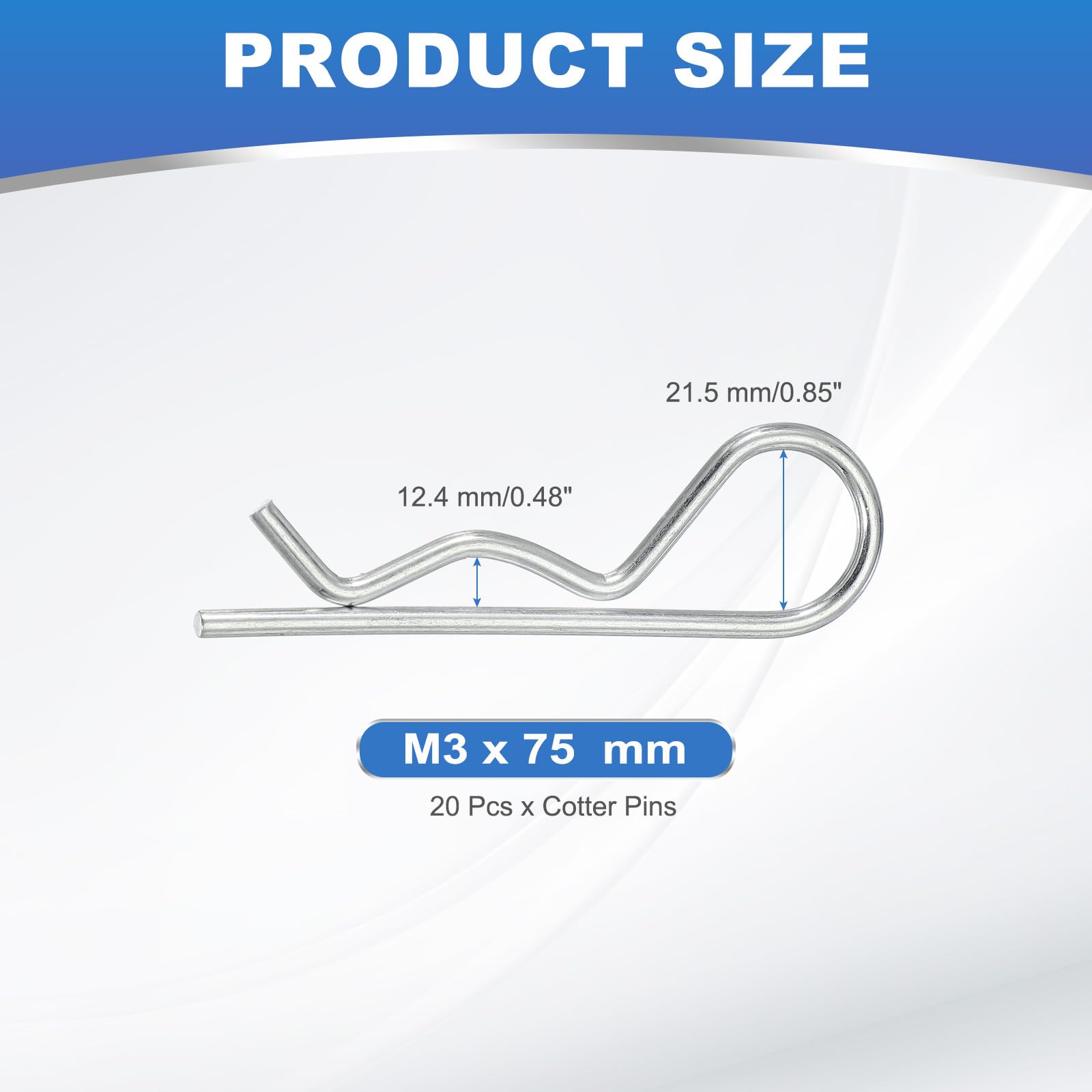 PATIKIL M3 x 75 mm Cotter Pin Assortment Kit - Image 2