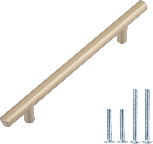 Amazon Basics AB1504-GC-25 Cabinet Pull, 18.75 cmLength (12.7 cm Hole Center), Golden Champagne
