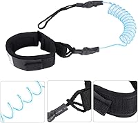 Vista 7 de Correa de pie para tabla de surf, tobillo ajustable, tabla de surf en espiral, tabla de cuerda de pierna de remo en espiral para embarque de remo