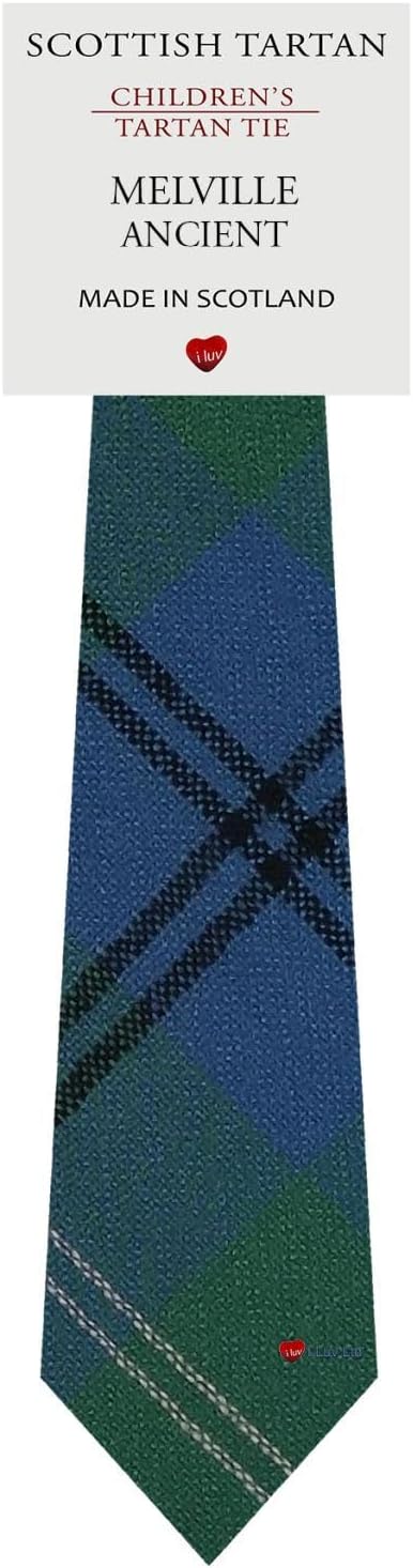 I LUV LTD Boys All Wool Tie Woven And Made in Scotland in Melville Ancient Tartan