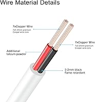 Vista 4 de Cable de extensión de alimentación CC de 33 pies de 0.053 in x 0.138 in, compatible con cable adaptador de CC de 5 V para cámara de seguridad CCTV