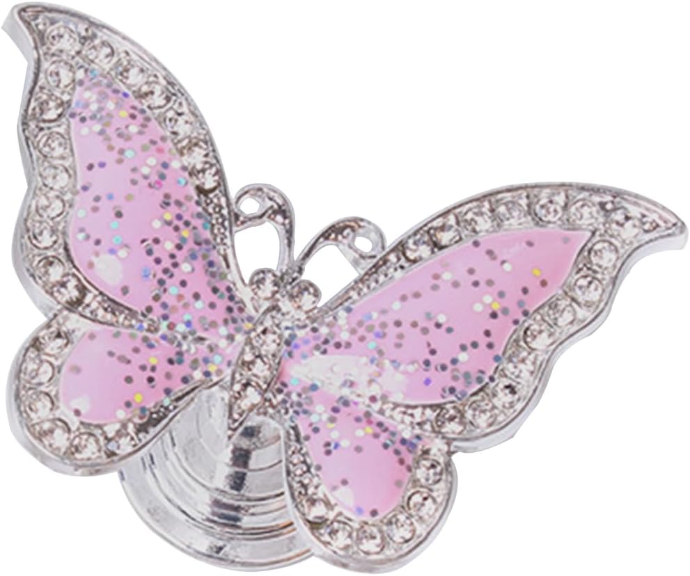 6PCS Butterfly Cabinet Knobs Dressing Table Butterfly Knobs Crystal Cabinet Handle Furniture Hardware Handle Jewelry Box Single Hole Pulls