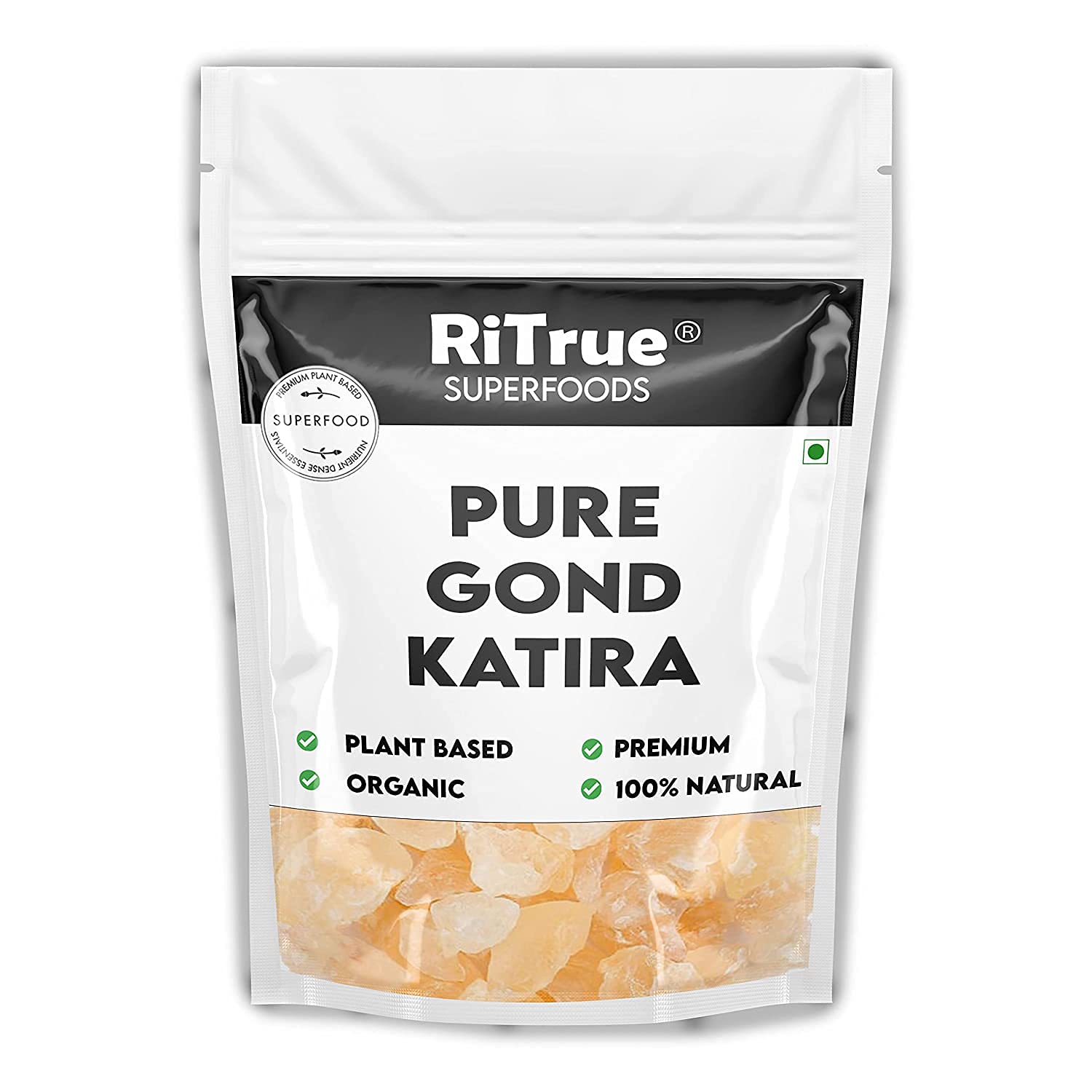 200 Gm Gond Katira Pure Organic (Edible Gum) Tragacanth Crystals - 100% Natural (badam Pisin Almond Gum)