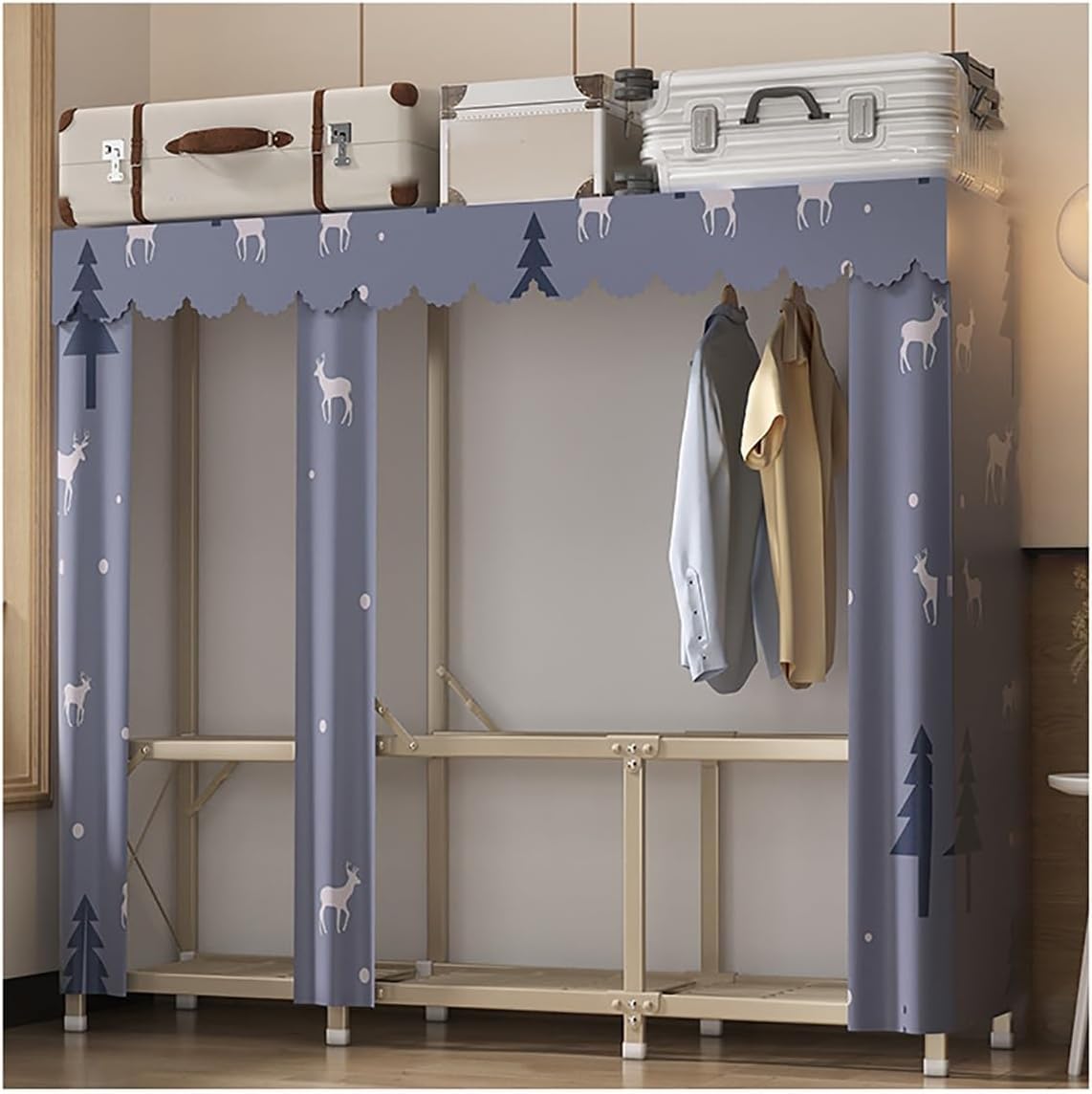 Organizer da appendere con 5 scomparti, grande armadio portatile con struttura in metallo per organizzare la camera da letto