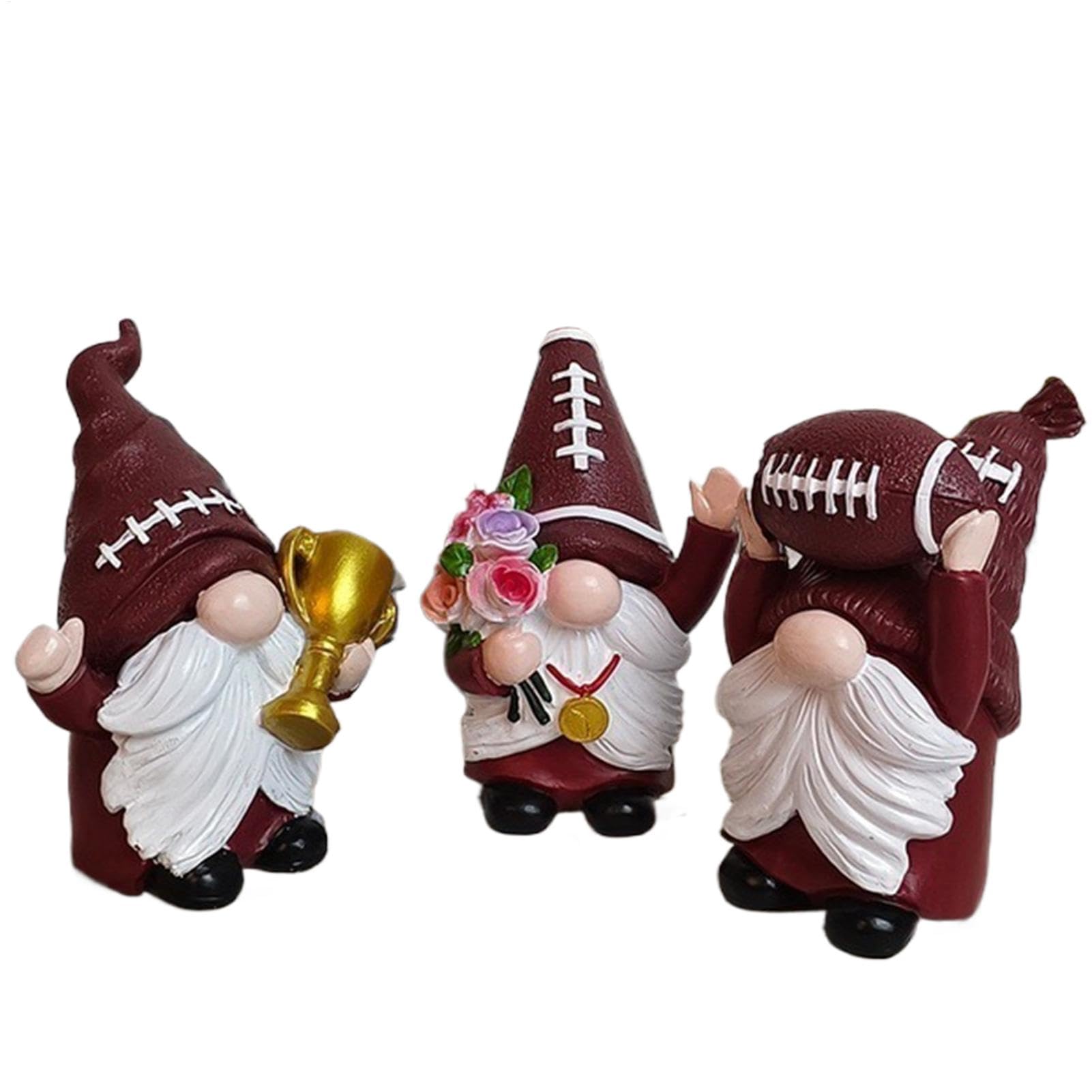 Figurine de joueur de gnome de football en résine aux finitions soignées pour cour