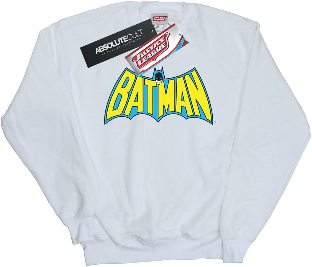 DC Comics Boys Batman Retro Logo Sweatshirt White 12-13 years