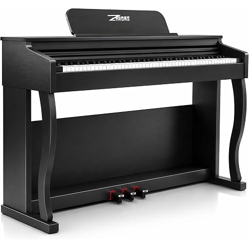 Digital Piano, 88 Key Weighted Keyboard Piano,Full-size Electric Piano Keyboard with Sheet Music Stand, Triple Pedal, Power Adapter, Supports USB-MIDI Connecting (Black)