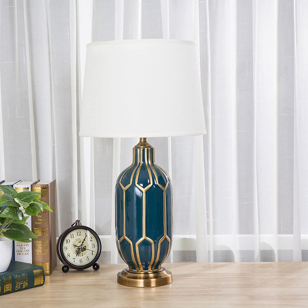 Lampada da tavolo in ceramica americana, lampada da comodino, decorazione rustica moderna lampada in ceramica corpo per soggiorno camera da letto comodino casa