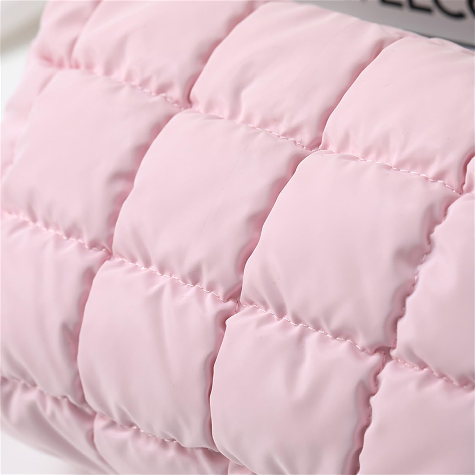 Grande trousse de maquillage matelassée, grande trousse de toilette de voyage pour femmes et filles, idéale pour un sac à main essentiel, Argenté., Taille unique