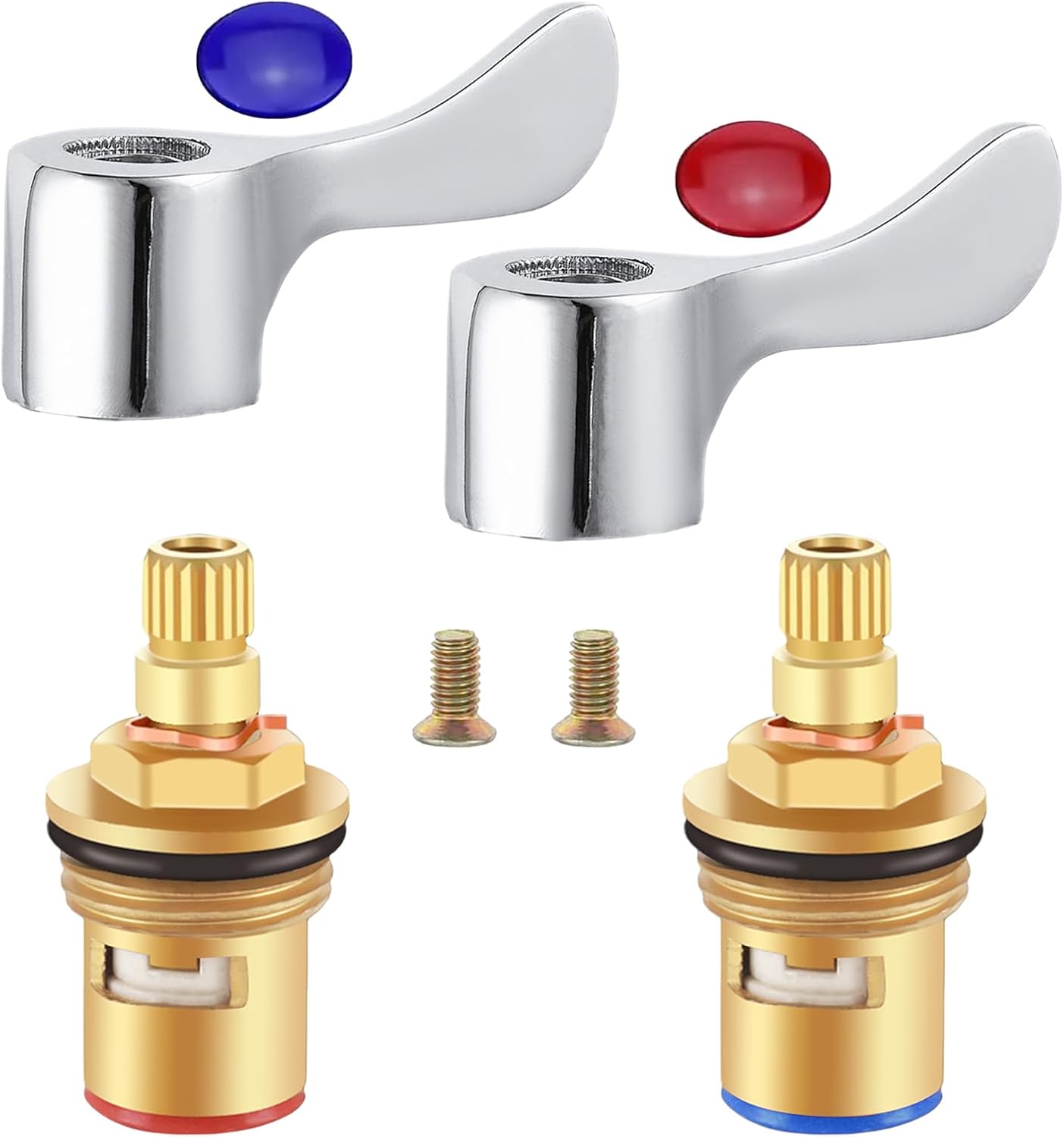 Omevett 2 Sets Tap Cartridge Replacement Mixer Tap Cartridge with Metal