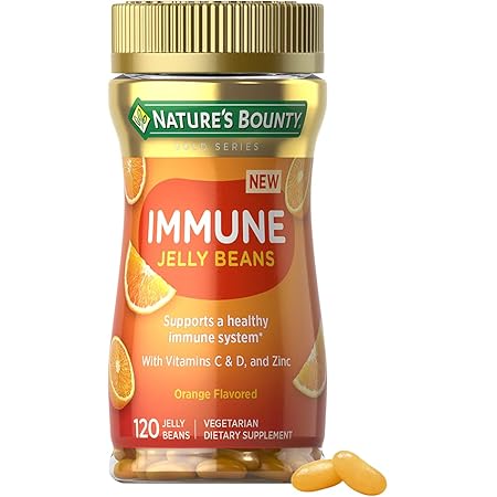 Nature's Bounty Immune Jelly Beans, Vitamin C, Orange Flavor, 120 Count