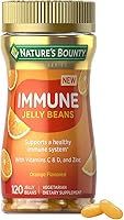 Nature’s Bounty Immune Jelly Beans, Vitamin C for Immune Support, Orange Flavor, 120 Ct