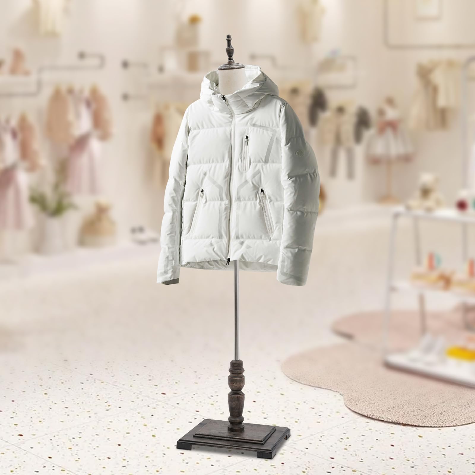 OUKANING Manekin wystawowy męski, regulowany manekin ubraniowy 150-180 cm, z materiału PE, ze stabilną podstawą, do butików, sklepów modowych, w zestawie spodnie i opcje wyświetlania (beżowy 2, jeden