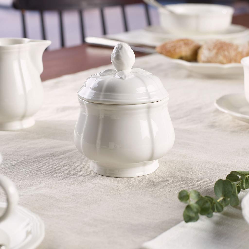 Villeroy & Boch Manoir Zuccheriera, 200 ml, Altezza: 6,5 cm, Porcellana Premium, Bianco