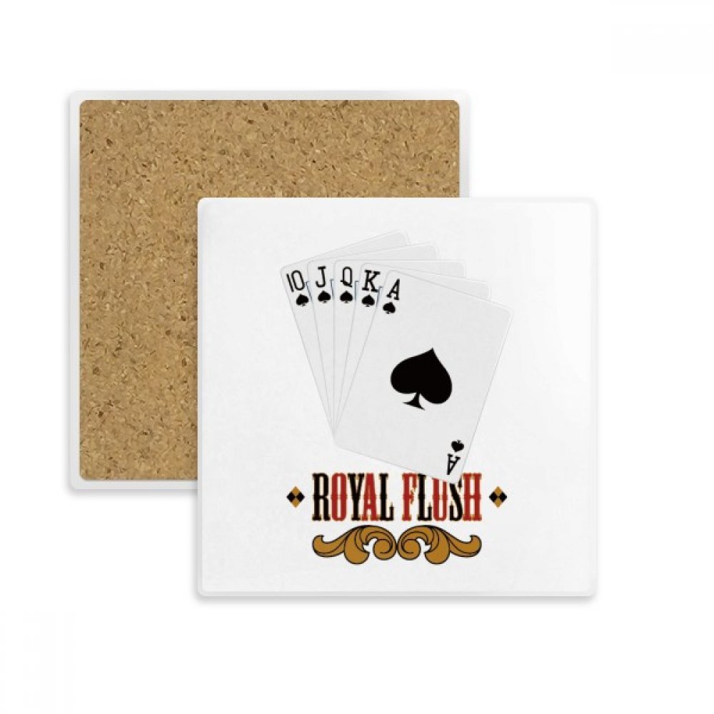 Dessous de verre carré Spade Royal Flush 10 idée cadeau originale pour passionnés de poker