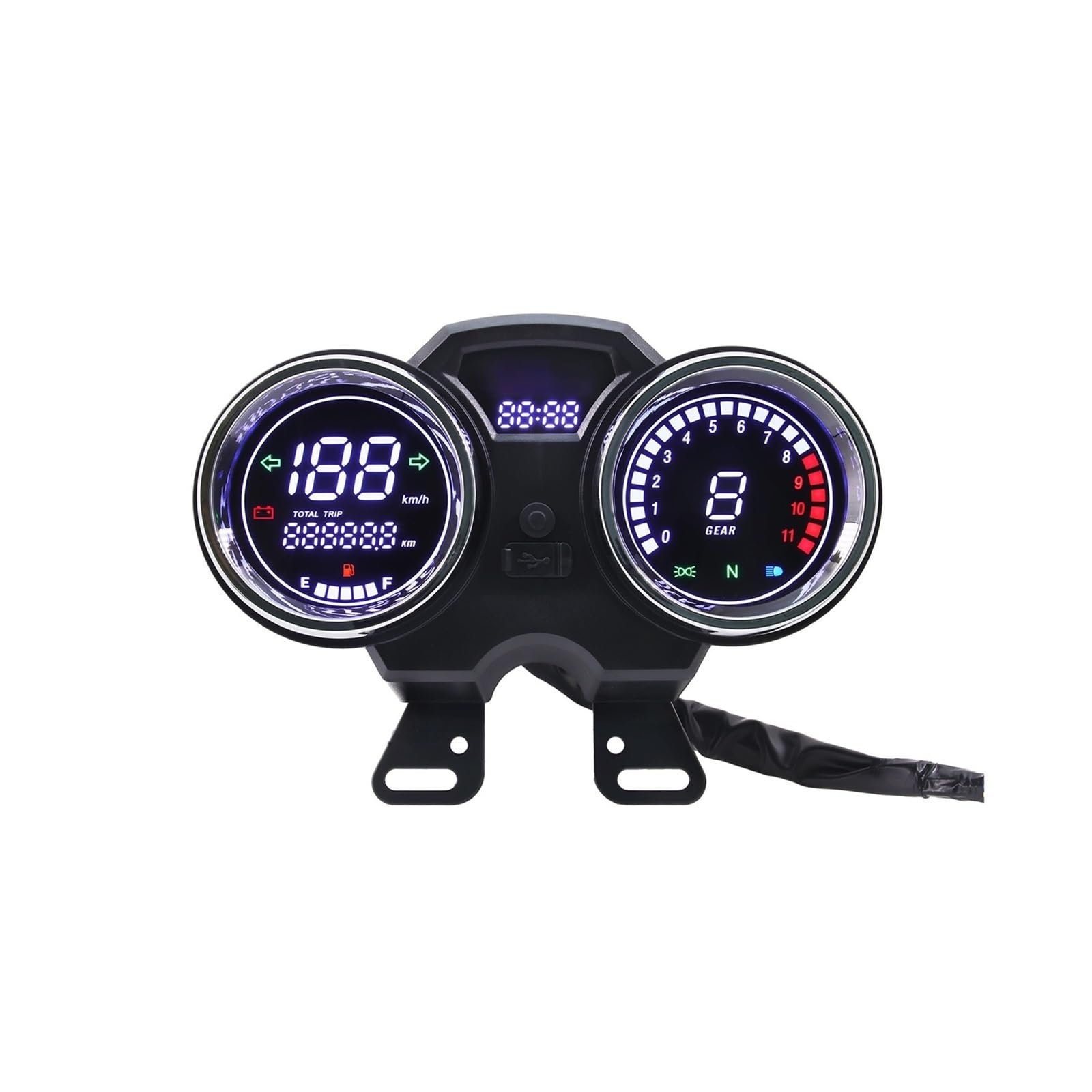 Compteur de Vitesse Digital Moto Tableau Numérique Universel pour Moto, Compteur Kilométrique, Compteur De Vitesse, Tableau De Bord, Compteur Tachymètre avec Engrenage
