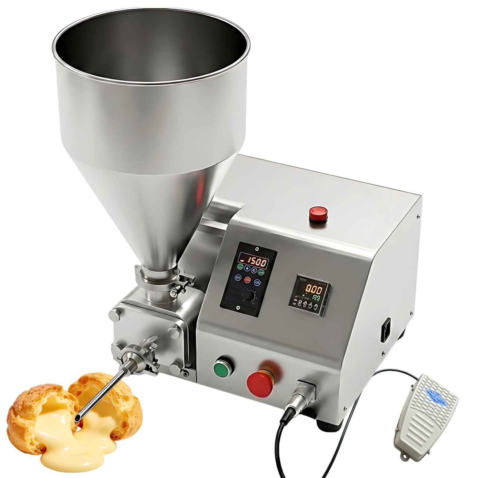 Machine de Remplissage Quantitatif 20L avec Pédale, Robot Pâtissier Industriel pour Fourrage de Beignets, Matériel de Restauration Automatique en Acier Inoxydable