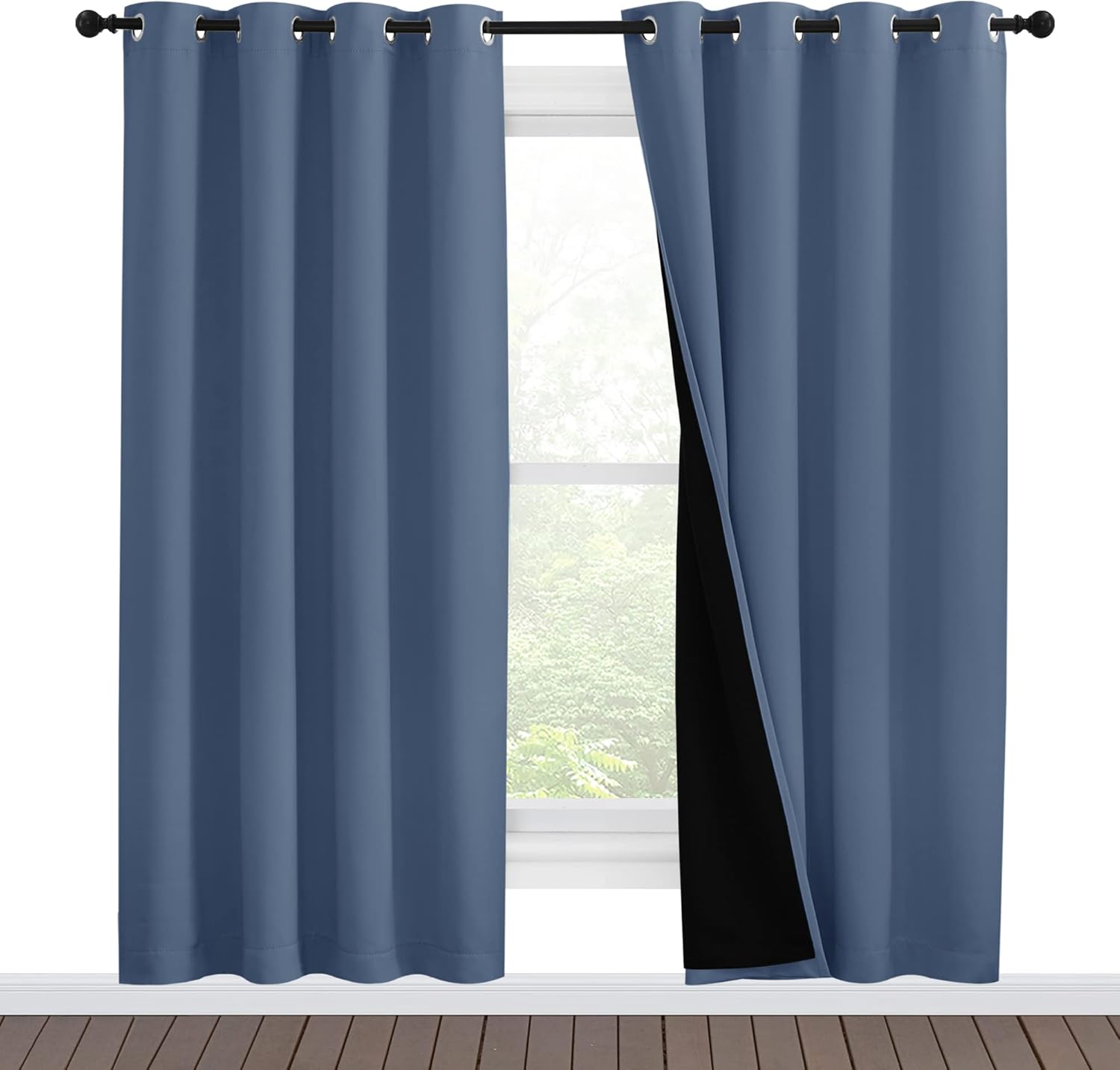 NICETOWN 78in Blackout Curtain Panels (Stone Blue)