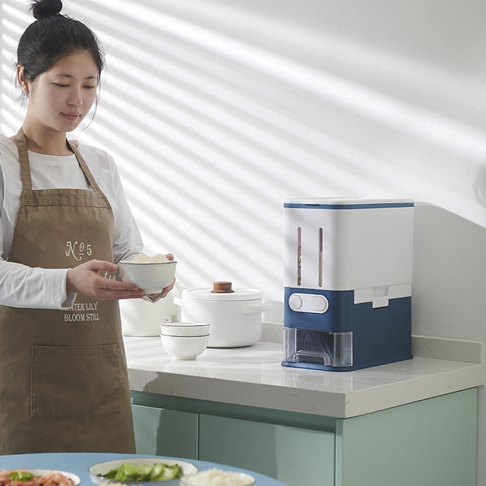 Contenedor de almacenamiento grande, caja de almacenamiento, para la cocina, filtro de plástico hermético con tapa, tarro de almacenamiento para almacenar pasta, muesli, arroz, harina y alimentos pa
