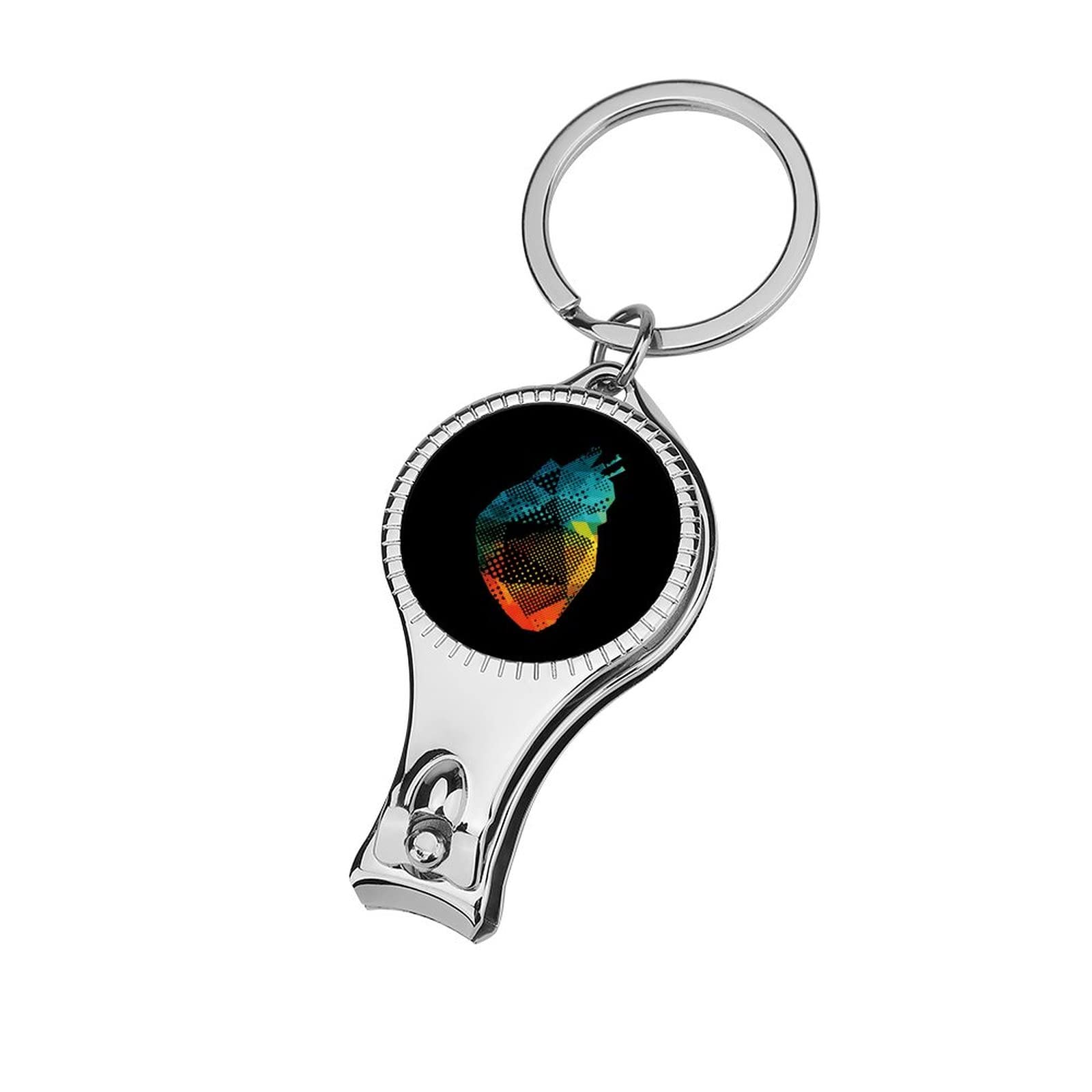 Love Heart2 Metal Nail Clipper Personalized Fingernail Cutter Ultra Sharp Sturdy Finger Nail Clip with Keychain