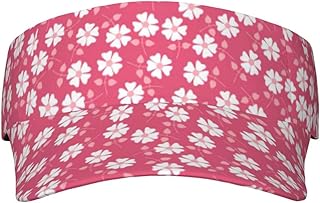 Gorra con visera de protección solar con textura de flores, color rosa, parte superior vacía, sombrero para exteriores, talla única, ala ancha, ajustable, béisbol, golf, pesca
