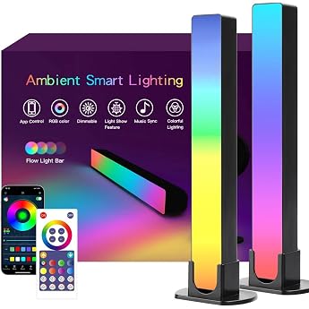 LED Light Bar LED TV Backlight Gaming Lamp Works RGB Ambient Smart LED Lamp Sync with Music and App Control for Gaming Decoration PC TV Room Decoration [Energy Class G]