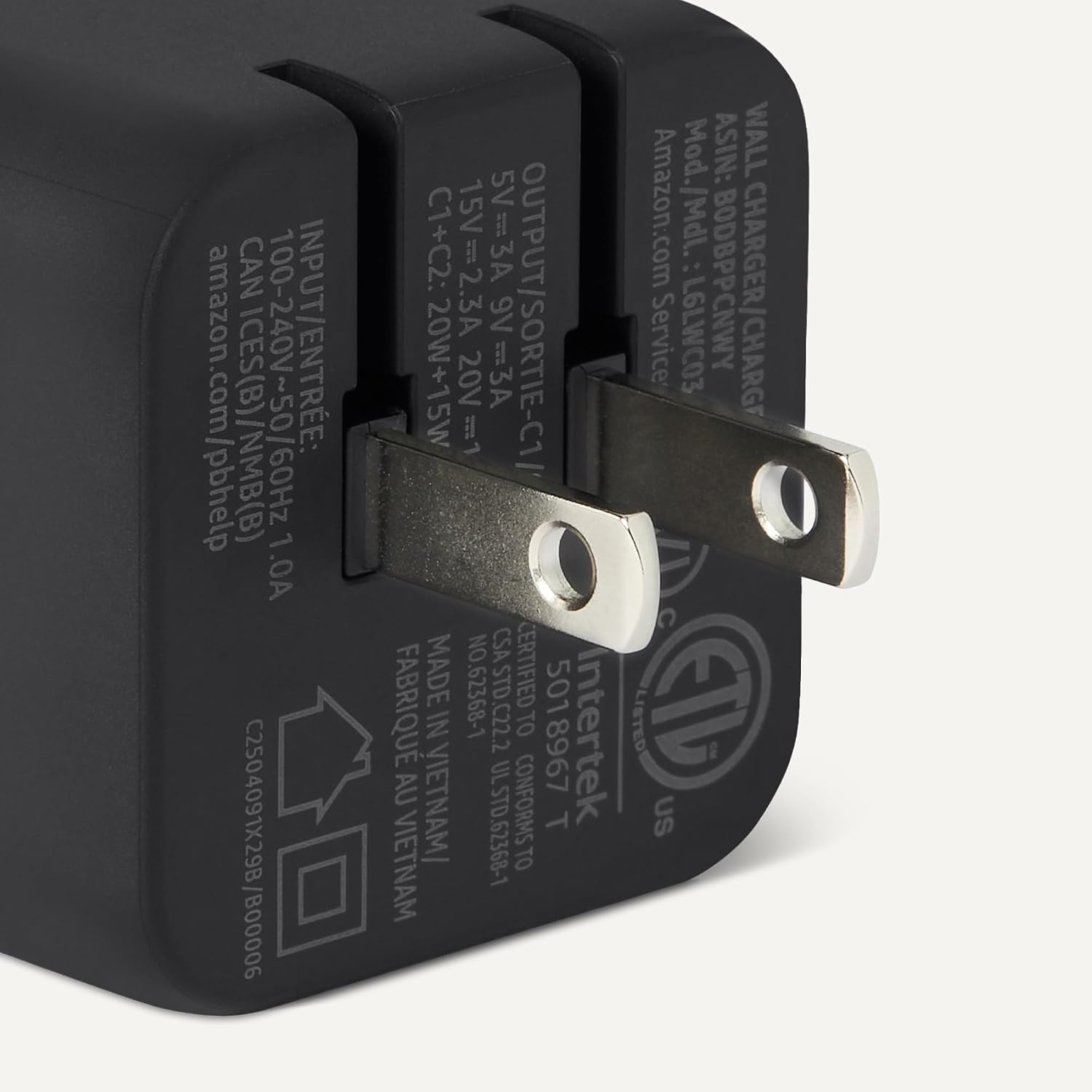Amazon Basics 35W Fast Charging GaN USB-C Wall Charger, 2-Port Nano for Tablets, Phones, Black image 3