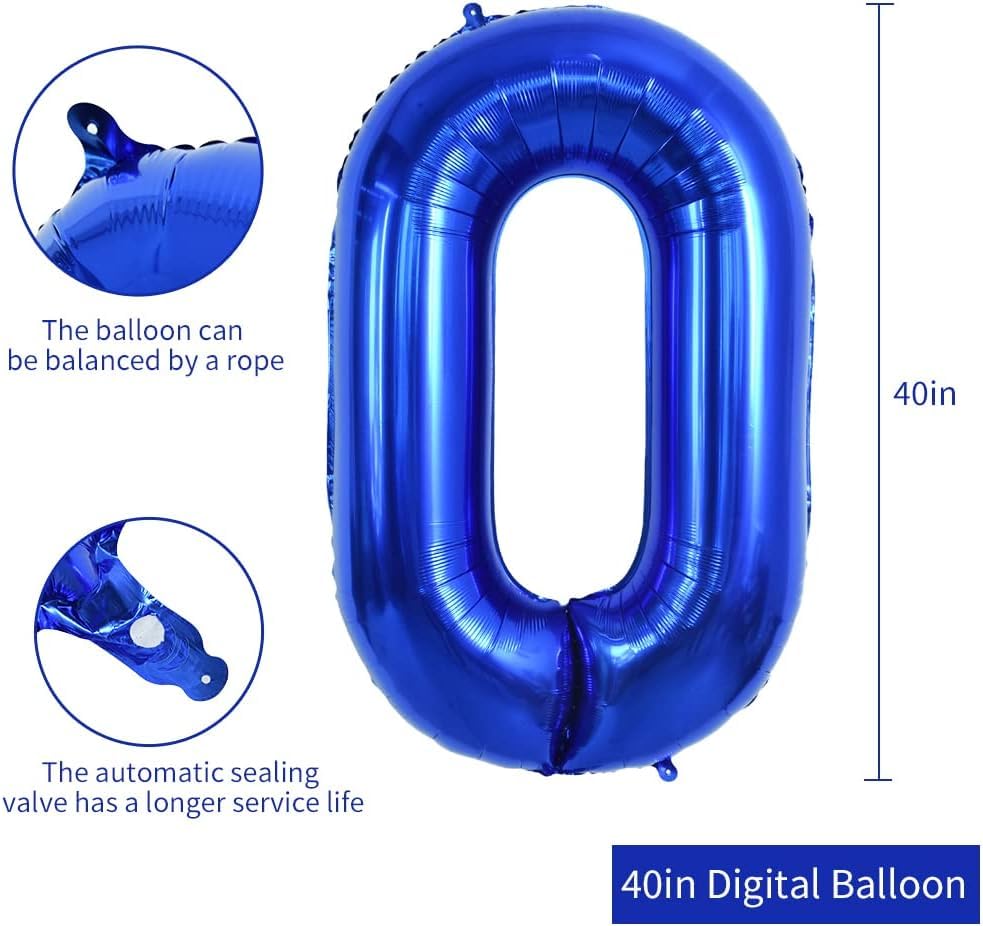Image of TONIFUL 40 Inch Navy Blue Number 20 Balloon Large Foil 20th Birthday Decor