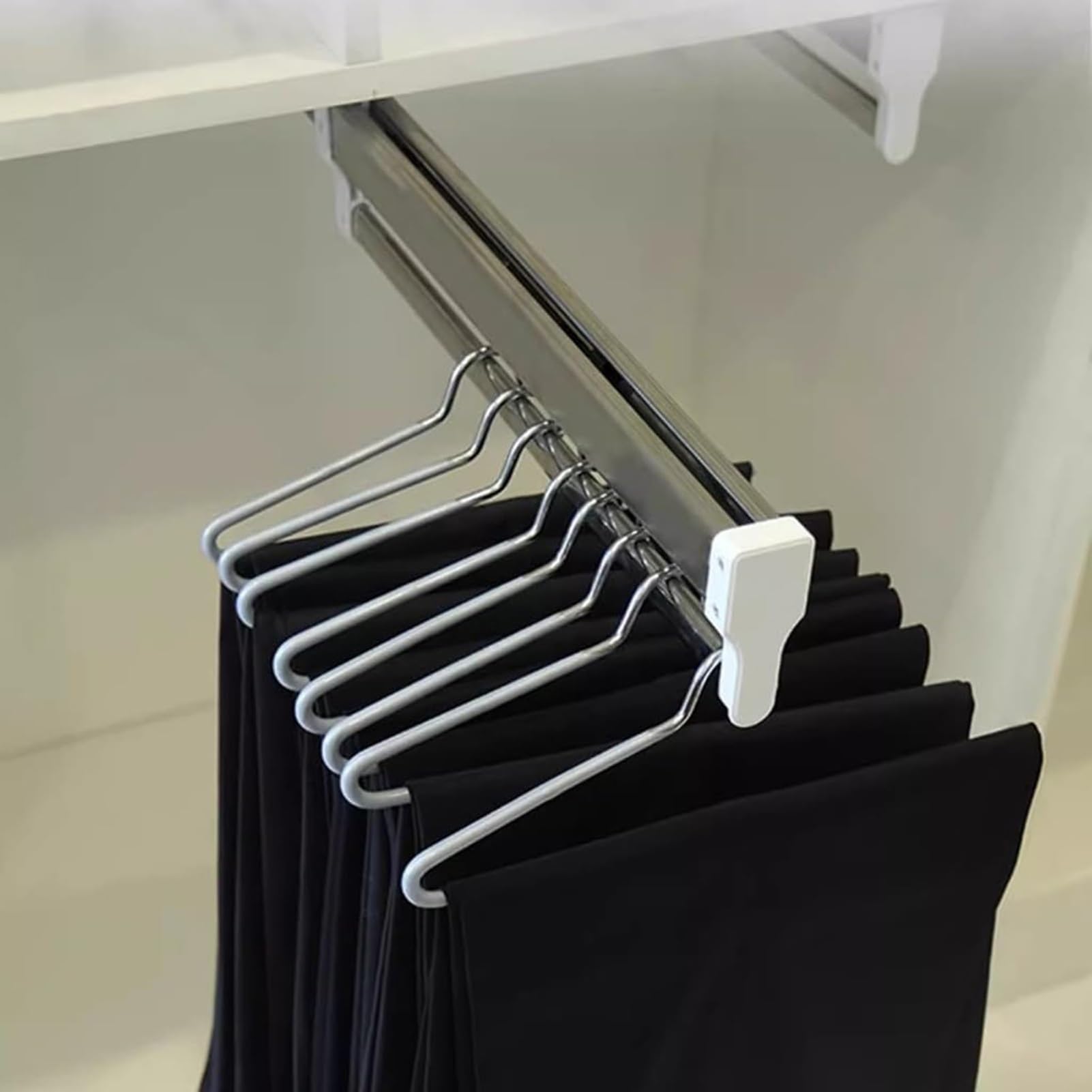 Extendable Clothes Rail - Sliding Wardrobe Closet Rod, Pull-out Closet Rod 30-60cm,Wardrobe Clothing Rail,Closet Organizer Rack For Pants And Coat, Space Saving Clothes Hanger Rod (Color : 450MM/17.7