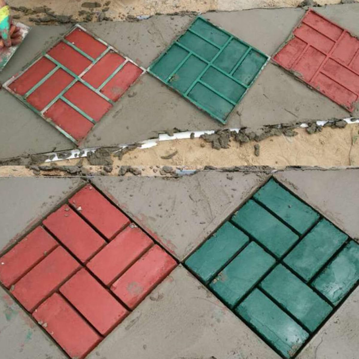 Sewroro Molde para Pavimento de Jardín de 8 Rejillas, Molde para Hacer Losas de Reutilizable, Plástico Duradero para Senderos y Patios, Adecuado para Decoración Exterior