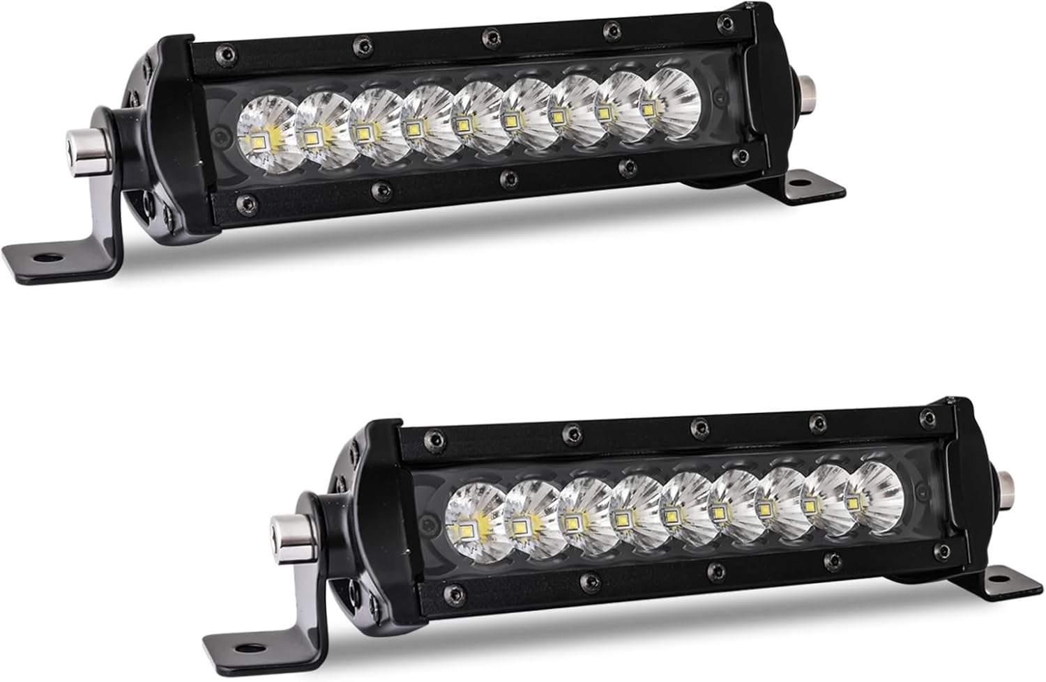 6 Inch Slim LED Light Bars – 2PCS, 3600 Lumens, Single Row LED Light Bars, Combo Beam for Off-Road, Truck, Jeep, ATV, UTV