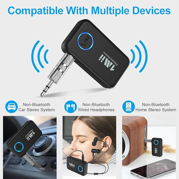 Receptor Bluetooth 5.3 1Mii ML100 para Auto Estéreo miniatura 5