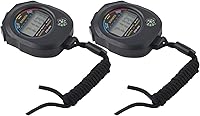 Vista 5 de 2 cronómetros LCD electrónico multifuncionales de mano, con fecha y hora y función de alarma, adecuado para deportes, correr, carreras, natación