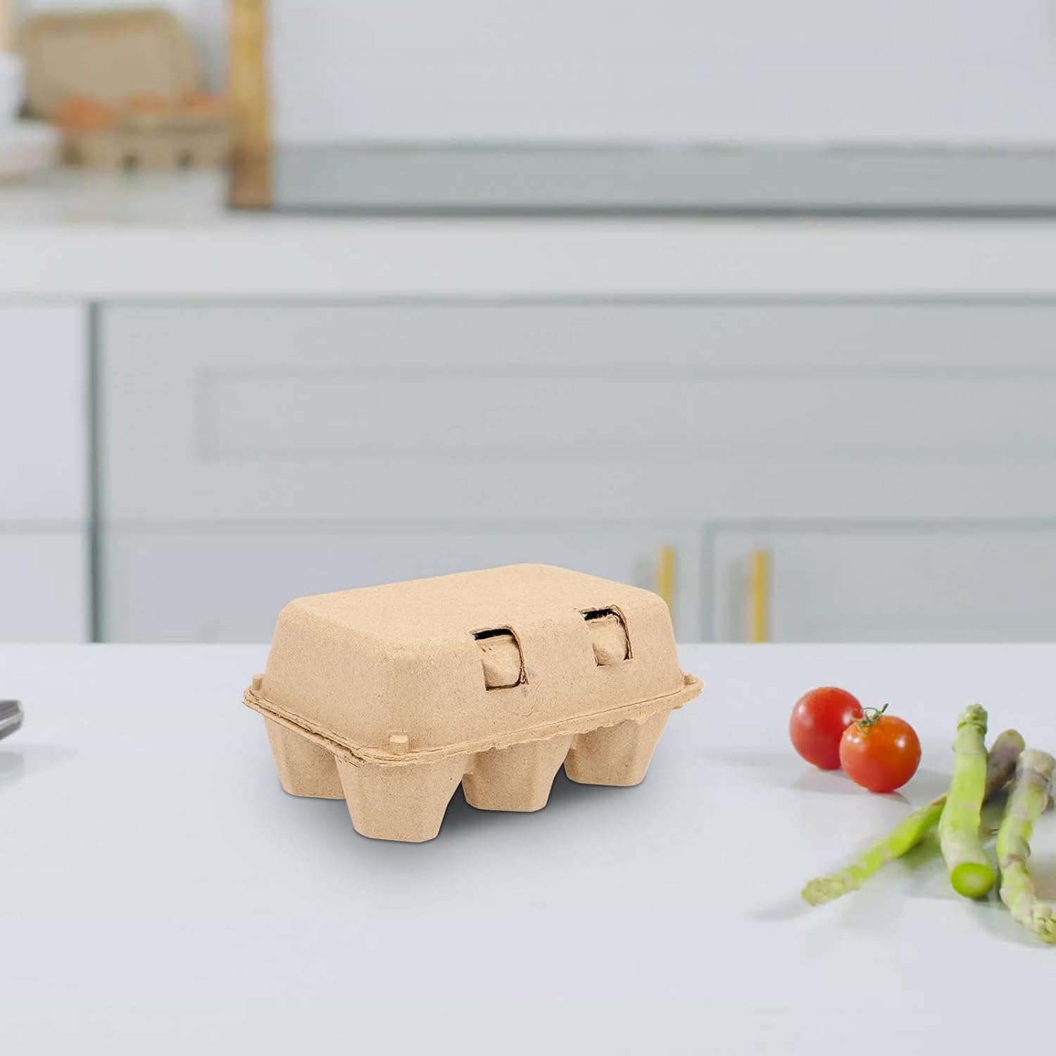 50 Pack Empty Egg Cartons Bulk,6 Count Pulp Fiber Egg Tray Holder Eggs Storage Containers for Family, Farm