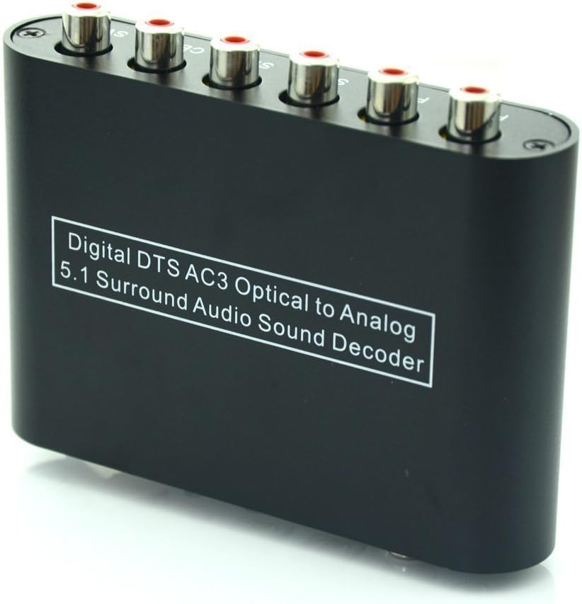 Easyday 2021 Lowest Price Digital Optical Spdif Coaxial Ac3 DTS to Analog 5.1 Surrounding Audio Sound Decoder Converter Adapter for Pc Ps3 Xbox360 Hd Player DVD Heigh Quality Black